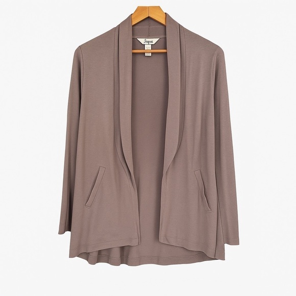 Soma Sweaters - Soma Pima Cotton Modal Open Front Cardigan in Taupe– Size Large